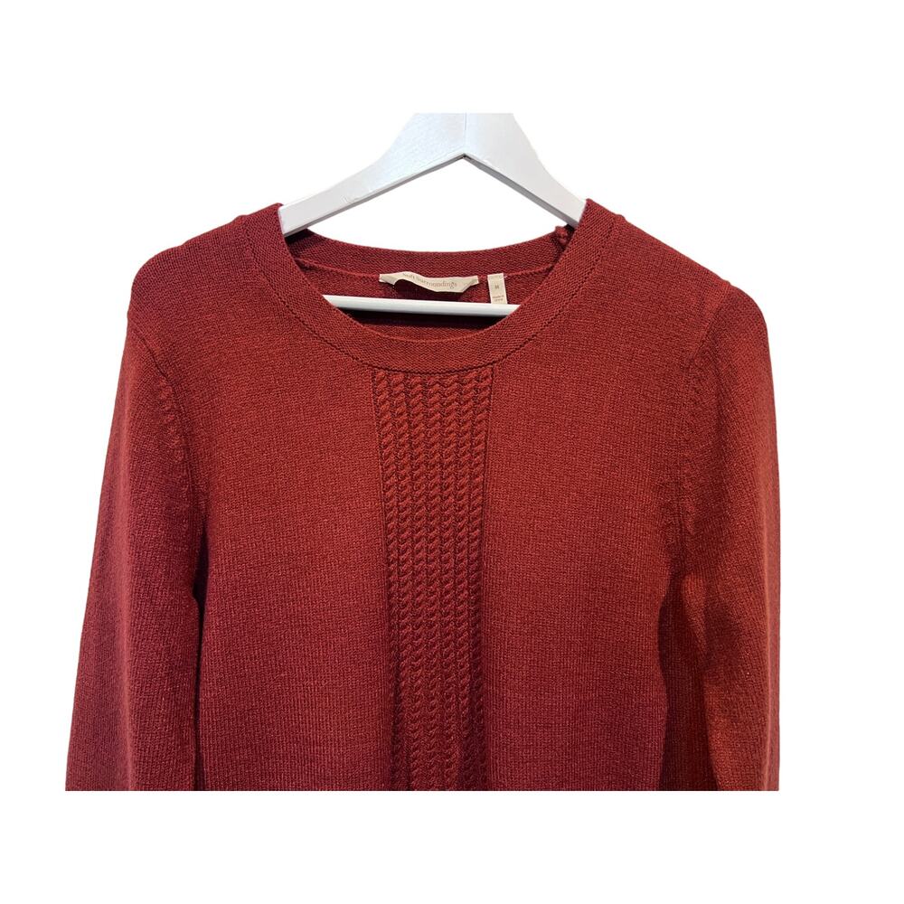 Soft Surroundings Priscilla Tunic Sweater Medium Round Neck Tight Knit Brick Red - Picture 5 of 13